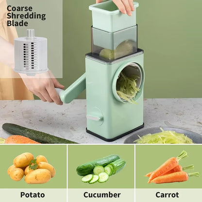 Rotary Cheese Grater 6 in 1 Hand Crank Vegetable Slicer Shredder Mandoline Veggie Slicer Grater Nut Chopper Kitchen Gadgets