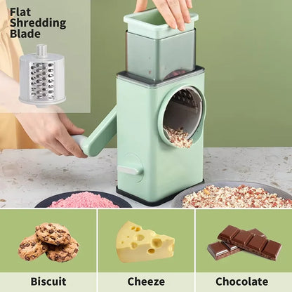 Rotary Cheese Grater 6 in 1 Hand Crank Vegetable Slicer Shredder Mandoline Veggie Slicer Grater Nut Chopper Kitchen Gadgets