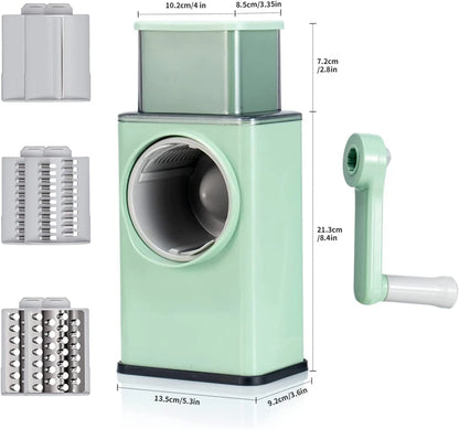 Rotary Cheese Grater 6 in 1 Hand Crank Vegetable Slicer Shredder Mandoline Veggie Slicer Grater Nut Chopper Kitchen Gadgets