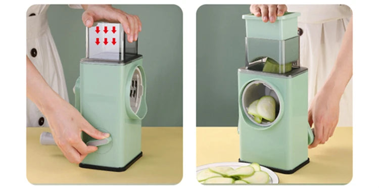 Rotary Cheese Grater 6 in 1 Hand Crank Vegetable Slicer Shredder Mandoline Veggie Slicer Grater Nut Chopper Kitchen Gadgets