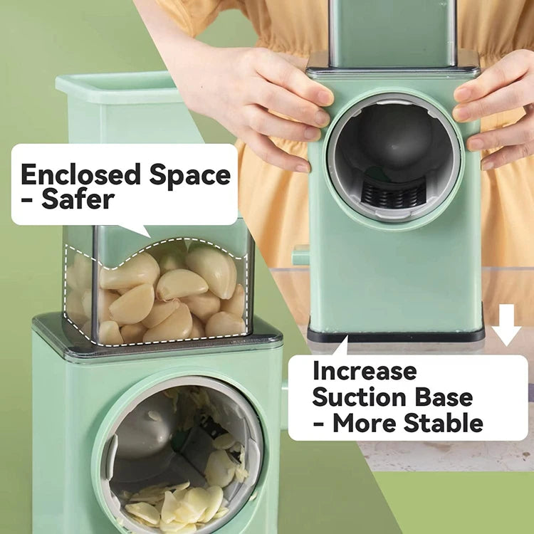 Rotary Cheese Grater 6 in 1 Hand Crank Vegetable Slicer Shredder Mandoline Veggie Slicer Grater Nut Chopper Kitchen Gadgets