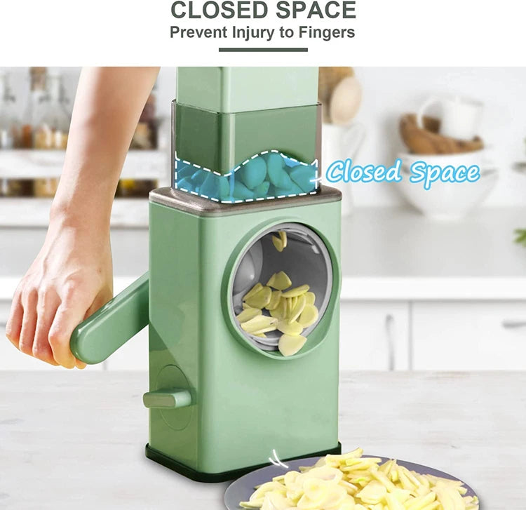Rotary Cheese Grater 6 in 1 Hand Crank Vegetable Slicer Shredder Mandoline Veggie Slicer Grater Nut Chopper Kitchen Gadgets
