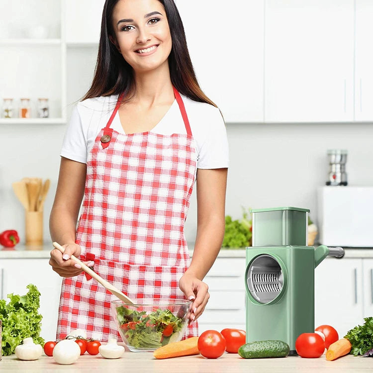 Rotary Cheese Grater 6 in 1 Hand Crank Vegetable Slicer Shredder Mandoline Veggie Slicer Grater Nut Chopper Kitchen Gadgets