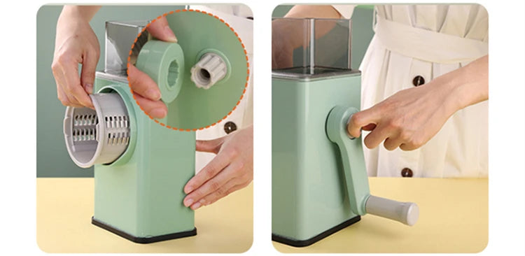 Rotary Cheese Grater 6 in 1 Hand Crank Vegetable Slicer Shredder Mandoline Veggie Slicer Grater Nut Chopper Kitchen Gadgets