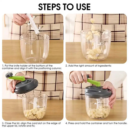 1Pcs 520ml/900ml Hand Crank Garlic Pulverizer Manual Garlic Mashers Meat Grinder Food Vegetable Chopper Kitchen Gadgets